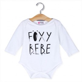 FASHION COMFORT COTTON MATERIAL LETTER PRINTED BABY ROMPERS (WHITE)