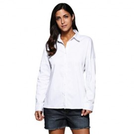BRIEF TURN DOWN COLLAR PURE COLOR HOLLOW OUT CRISS-CROSS SHIRT FOR WOMEN (WHITE)