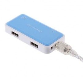 SSK PORTABLE MINI USB 2.0 HUB 4 PORTS LAPTOP CONVERTER ADAPTER (LAKE BLUE)