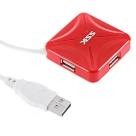 SSK HIGH SPEED 4-PORT HUB USB 2.0 CONVERTER ADAPTER (RED)