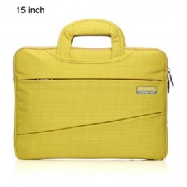 SSIMOO 2 IN 1 BUSINESS STYLE LAPTOP BAG TABLET ZIPPER POUCH SLEEVE FOR MACBOOK 15 INCH (YE