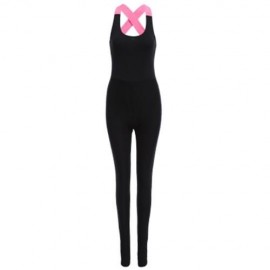YOGA LEGGINGS FEMALE FASHION COMFORTABLE PANTS JUMPSUIT FITNESS CLOTHING (FLUORESCENT PINK