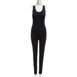YOGA LEGGINGS FEMALE FASHION COMFORTABLE PANTS JUMPSUIT FITNESS CLOTHING (FLUORESCENT YELL