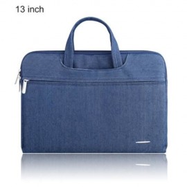 SSIMOO 2 IN 1 WATER RESISTANT JEAN FABRIC LAPTOP BAG TABLET ZIPPER POUCH SLEEVE FOR MACBOO