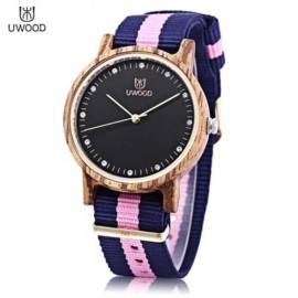UWOOD UW - 1006 FEMALE WOODEN QUARTZ WATCH JAPAN MOVT ARTIFICIAL DIAMOND DIAL WRISTWATCH (