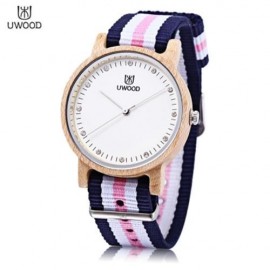 UWOOD UW - 1006 FEMALE WOODEN QUARTZ WATCH JAPAN MOVT ARTIFICIAL DIAMOND DIAL WRISTWATCH (