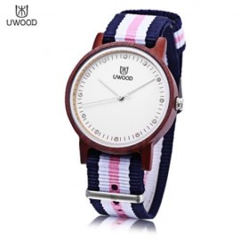 UWOOD UW - 1006 FEMALE WOODEN QUARTZ WATCH JAPAN MOVT ARTIFICIAL DIAMOND DIAL WRISTWATCH (
