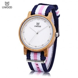 UWOOD UW - 1006 FEMALE WOODEN QUARTZ WATCH JAPAN MOVT ARTIFICIAL DIAMOND DIAL WRISTWATCH (