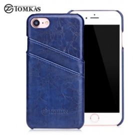 TOMKAS OIL WAX BACK CASE CARD SLOT DESIGN FOR IPHONE 7 (BLUE)