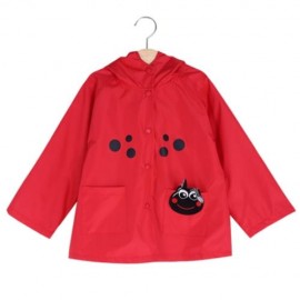 CHILD GIRL CUTE CARTOON ANIMAL DOT PRINT JACKET HOODED LONG SLEEVE SNAP FASTENER POCKET DE