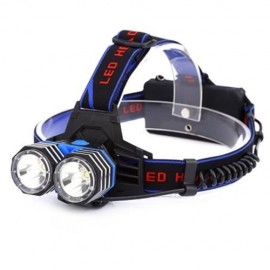 DC 5V 30W 2000LM 3 MODES RECHARGEABLE LED DUAL HEADLAMP ZOOMING LIGHT (BLACK)