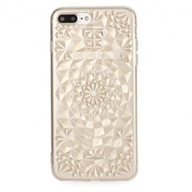 ULTRA SLIM ANTI-SCRATCH SOFT TPU RHOMBUS PATTERN CASE FOR IPHONE 7 PLUS (YELLOW)