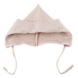LOVELY PURE COLOR TIE EAR BABY KNITTED BABY HAT (BEIGE)