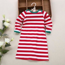 SWEET ROUND COLLAR STRIPED COLOR BLOCK LONG SLEEVE T-SHIRT FOR BABIES (RED)