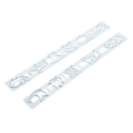 2PCS FONDANT ARTWORK STYLE CAKE COOKIE MOLD DECORATING CUTTER (WHITE)