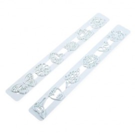 2PCS FONDANT CAKE COOKIE FLOWER BIRD MOLD DECORATING CUTTER (LIGHT GREEN)