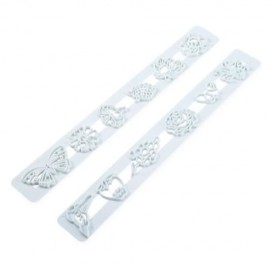 2PCS FONDANT CAKE COOKIE FLOWER BIRD MOLD DECORATING CUTTER (LIGHT GREEN)