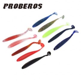 PROBEROS 10 COLOR SOFT WORM FISH LURE BAIT FISHING ACCESSORY TACKLE (COLORMIX)
