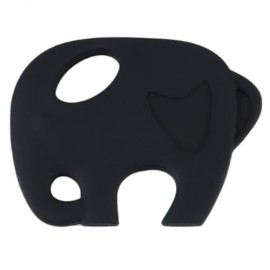 SWEET BABY CHILD CARTOON ANIMAL ELEPHANT SHAPE FOOD GRADE SILICONE BPA FREE TEETHER (BLACK
