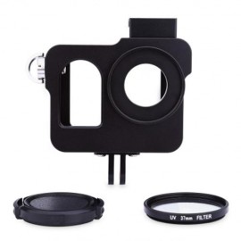 ALUMINUM ALLOY PROTECTIVE FRAME HOUSING CASE WITH FILTER LENS FOR SJ400 (BLACK)