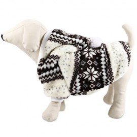 WARM CORAL FLEECE PET DOG CLOTHES COZY SNOWFLAKE PUPPY COAT (CARAMEL)