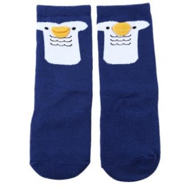 CUTE BABY CHILD UNISEX CARTOON ANIMAL PRINT SKID RESISTANT ELASTIC SOCKS (CADETBLUE)