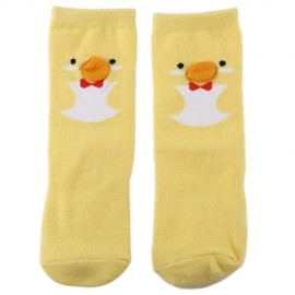 CUTE BABY CHILD UNISEX CARTOON ANIMAL PRINT SKID RESISTANT ELASTIC SOCKS (YELLOW)