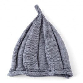 TRENDY TWISTED CHILD UNISEX WOOL KNITTING POINTED HAT (GRAY)