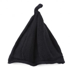TRENDY TWISTED CHILD UNISEX WOOL KNITTING POINTED HAT (BLACK)