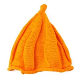 TRENDY TWISTED CHILD UNISEX WOOL KNITTING POINTED HAT (ORANGE)
