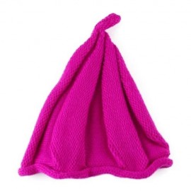TRENDY TWISTED CHILD UNISEX WOOL KNITTING POINTED HAT (ROSE MADDER)