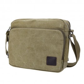 7.2 L LETTER EMBELLISHMENT DUAL PURPOSES SHOULDER CROSSBODY CANVAS MESSENGER BAG FOR MEN W