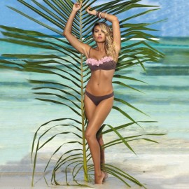 SWEET STRAPLESS LACEWORK BRA LOW WAIST BRIEF BIKINI SET FOR WOMEN