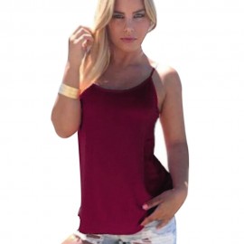 SEXY SPAGHETTI STRAP PURE COLOR CRISS-CROSS LOOSE-FITTING TANK TOP FOR WOMEN