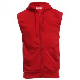 CASUAL SOLID COLOR OVERSIZE POCKET MALE HOODED WAISTCOAT