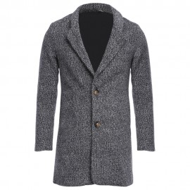 CASUAL TURN DOWN COLLAR MALE WOOLEN CLOTH COAT