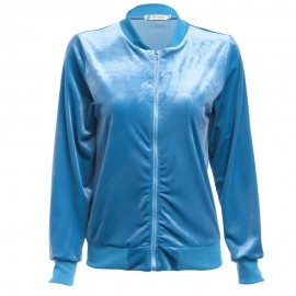 TRENDY ROUND COLLAR LONG SLEEVE ZIPPER TYPE PURE COLOR WOMEN BASEBALL COAT