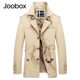 JOOBOX CASUAL TURN DOWN COLLAR BELT DESIGN MALE COAT