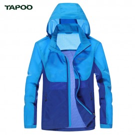 TAPOO CASUAL NEW STYLE LETTER PRINT COLOR BLOCK MALE HOODED ULTRA THIN COAT