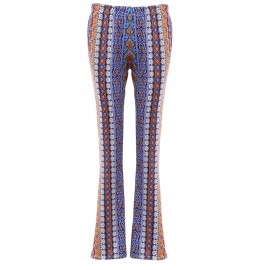 VINTAGE MID WAIST ROSE PRINT SKINNY BELL-BOTTOM WOMEN PANTS