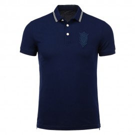 PATCH DESIGN BUTTONED HEM POLO SHIRT