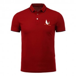 HALF BUTTON EMBROIDERY POLO SHIRT