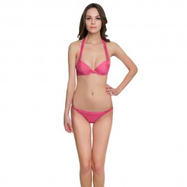 SEXY HALTER NECK BACKLESS PAD LOW WAIST WOMEN BIKINI SET