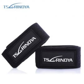 TSURINOYA 2PCS / LOT FISHING ROD WRAP BELT TIE SUSPENDER HOLDER FISH TACKLE (BLACK)