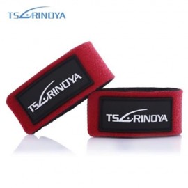 TSURINOYA 2PCS / LOT FISHING ROD WRAP BELT TIE SUSPENDER HOLDER FISH TACKLE (RED)