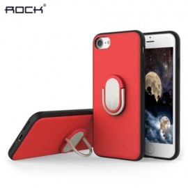 ROCK M1 MAGNETIC SUCTION RING HOLDER PU LEATHER COVER CASE FOR IPHONE 7 (RED)