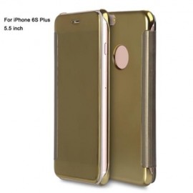 LUXURY MIRROR FLIP COVER HARD PC CASE FOR IPHONE 6S PLUS 5.5 INCH (GOLDEN)