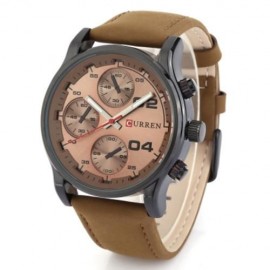 CURREN 8207 CASUAL MALE QUARTZ WATCH WITH DECORATIVE SUB-DIAL (BROWN)
