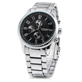 CURREN 8046 DECORATIVE SUB-DIAL QUARTZ WATCH WITH DOUBLE SCALE FOR MEN (SILVER AND BLACK)