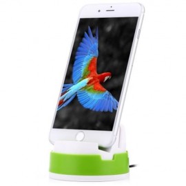 360 DEGREE ROTATING PORTABLE STAND CHARGING DESKTOP DOCK STATION HOLDER FOR IPHONE (WHITE 